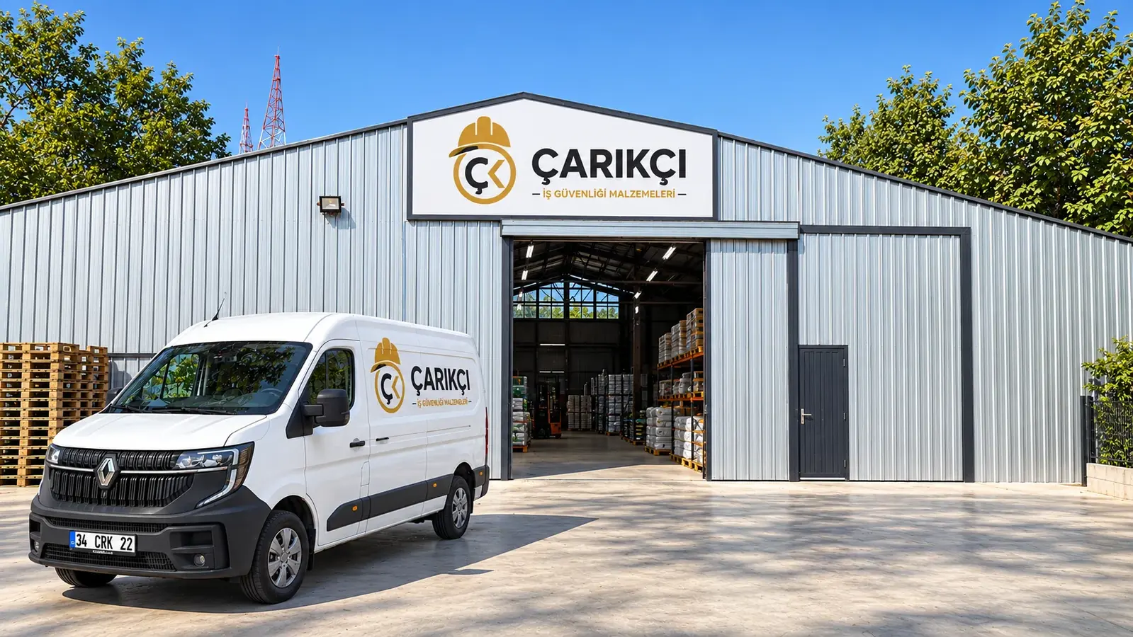 Çarıkçı İş Güvenliği dükkânı ve üretim alanının dış cephesi